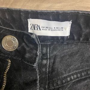 zara straight leg black jeans